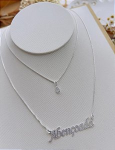 Colar Duplo Folheado à Prata Abençoada