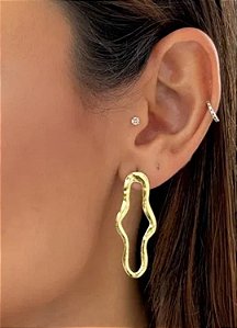 Brinco Vazado Folheado a Ouro