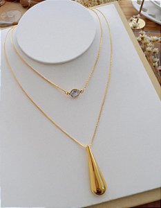 Colar Pingo Folheado a Ouro