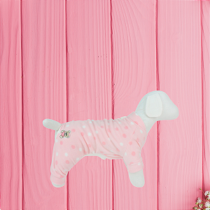 Macacão Soft Poá Rosa - Bonito Pra Cachorro