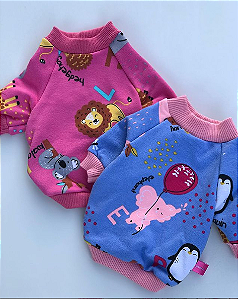 Moletom Elefante Azul e Rosa  Tam G - Emma