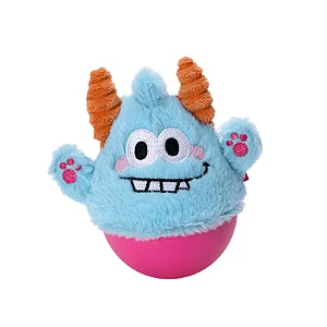 QMONSTER Little Monster João Bobo – Azul | Brinquedo Interativo para Cães Pequenos
