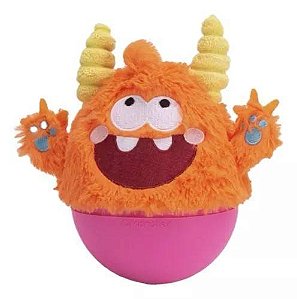 QMONSTER Little Monster João Bobo – Laranja | Brinquedo Interativo para Cães Pequenos
