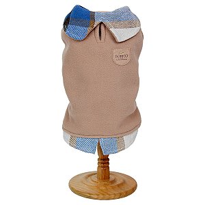 Suéter Flanela Xadrez Azul para Chihuahua e Cães Pequenos