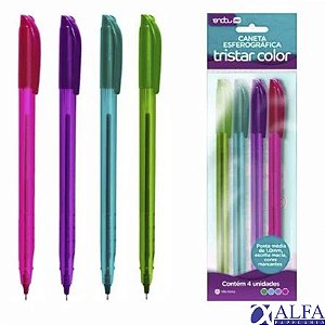 Kit 4 Canetas Tristar Color