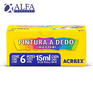 Pintura a Dedo 6 cores 15ml Acrilex