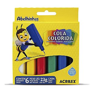Cola colorida 6 Cores 23g cada  Acrilex
