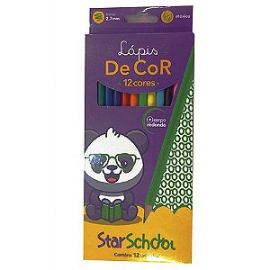 Lápis de Cor Star School 12 Cores