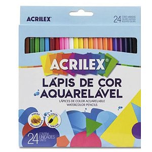 Lápis de Cor Aquarelável 24cores +1 pincel Acrilex