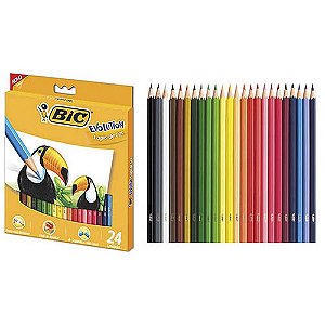 Lápis De Cor Bic 24 Cores Evolution