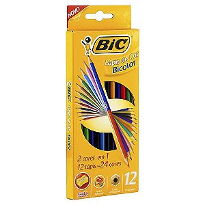 Lápis de Cor Bic Bicolor 12 cores - 2 cores em 1