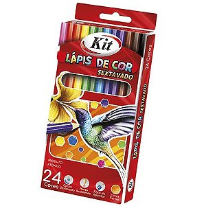 Lápis De Cor sextavado Kit 24cores