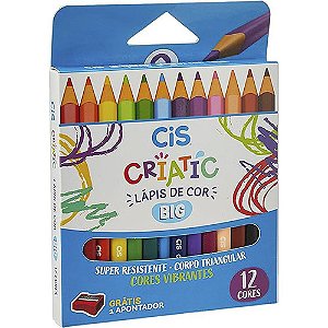 Lápis de Cor Big Cis 12 Cores Vibrantes