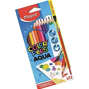 Lápis de cor Aquarelável  Maped 12cores +1 pincel