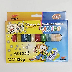Massa de Modelar Macia de Amido  6 ou 12 cores Vmp