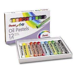 Giz de Cera Pastel Oleoso  Para Uso Artístico 12 bastões