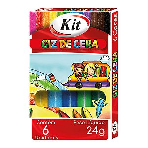 Giz de Cera Kit 6 ou 12 Unidades