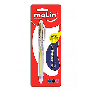 Caneta esferográfica 3 cores Molin