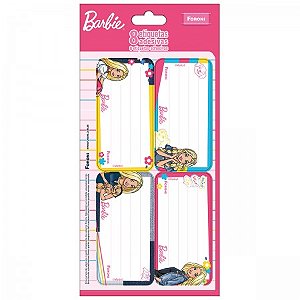 Etiquetas auto adesivas pautadas Barbie - Foroni