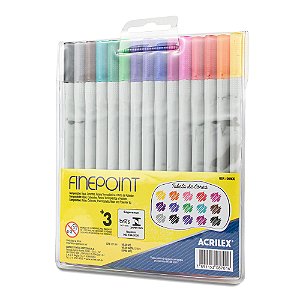 Caneta Fine point traços super fino 0.4mm acrilex