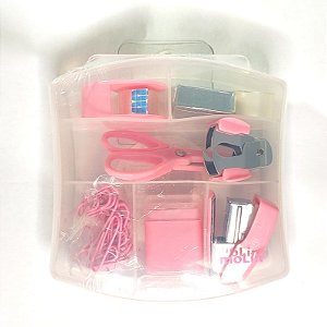 Kit Escritório Mini Office Molin Rosa 9 PCS