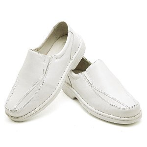 Sapato Casual Conforto Couro Branco 2001