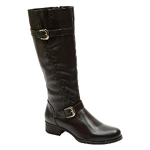 Bota Montaria Feminina Cano Longo Couro Comfort