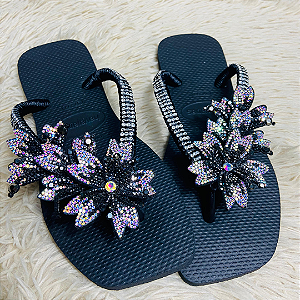 Chinelo Havaianas Decorado Square - Rosa de Ébano