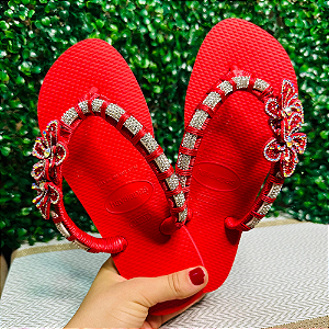Chinelo Havaianas Decorado Top - Flores da Paixão