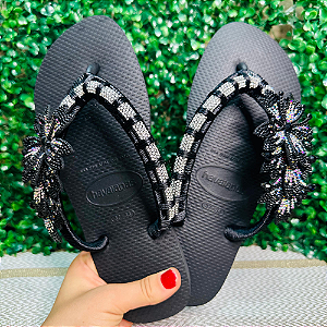Chinelo Havaianas Decorado Top - Charme Negro
