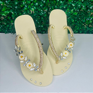 Chinelo Havaianas Decorado Slim - Flor de Margarida