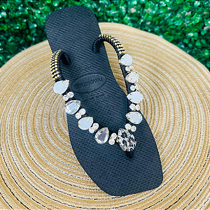 Chinelo Havaianas Decorado Square - Preto Luxuoso