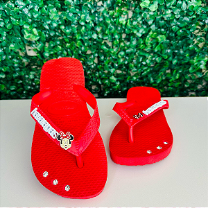 Chinelo Havaianas Original Top Infantil - Minnie Red