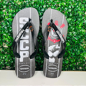 Chinelo Havaianas - Corinthians Preto e Branco