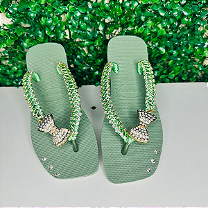 Chinelo Havaianas Decorado Square - Laço Trançado