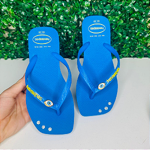 Chinelo Havaianas Decorado Square - Proteção azul
