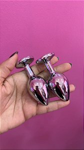 Plug Anal Médio Em Aço Com Pedra