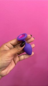 Plug De Silicone Preto Com Pedra Tamanho P Mega Import