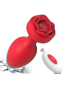 Plug anal rosa-brilhante para casal com controle