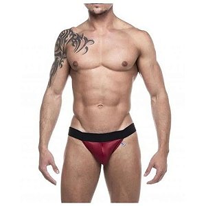 Cueca Jockstrap Com Detalhe Em Cirrê Vermelha Com Preto Sd Clothing