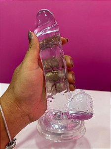prótese transparente com led 14cm