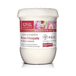Creme De Massagem Rosa Mosqueta E Argila Branca 650G D'Agua Natural