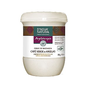 Creme De Massagem Café Verde E Argilas  650G D'Agua Natural