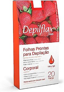 Folhas Prontas Corporais C/ 20 Uni. Morango Depiflax