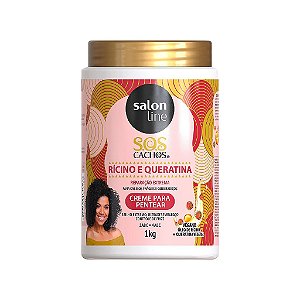 Creme Para Pentear Sos Cachos Rícino E Queratina 1Kg - Salon Line