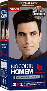 Tonalizante De Cabelo Masculino Biocolor Homem Bozzano Castanho Médio
