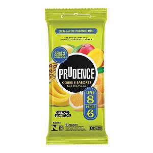 Preservativo Prudence Mix Tropical Lubrificado Leve 8 Pague 6