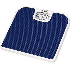 Balança Mecânica De Banheiro Azul Pesa Ate 130Kg Antiderrapante G-Tech