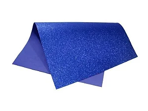 EVA - 40 X 60 X 2,0 MM - BRILHO GLITER - AZUL ESCURO
