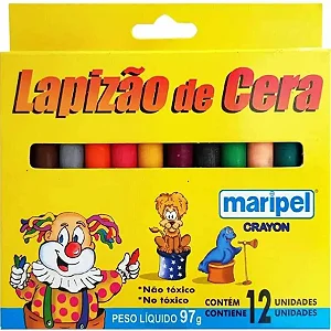 GIZAO DE CERA C/ 12 CORES